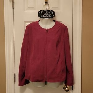 JM Collection Jacket 16 Petite Plum Zipper